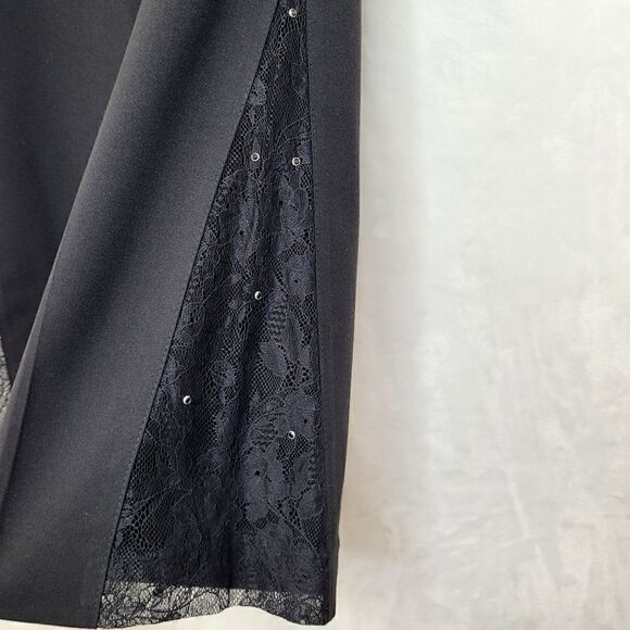 Sandro Lace Trim Black Trouser Pants - Picture 5 of 11